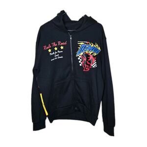 Dodge X Reason Dodge Demon Black Hoodie Size Medium Graphic Print Embroidered